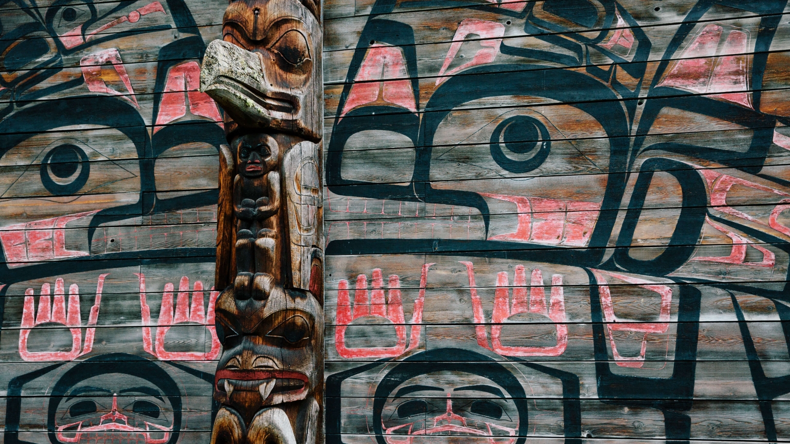Totem Pole at 'Ksan Historical Village & Museum near Hazelton