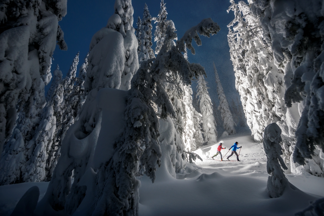 Cross-country skiing at SilverStar Mountain Resort in BC's Thompson Okanagan