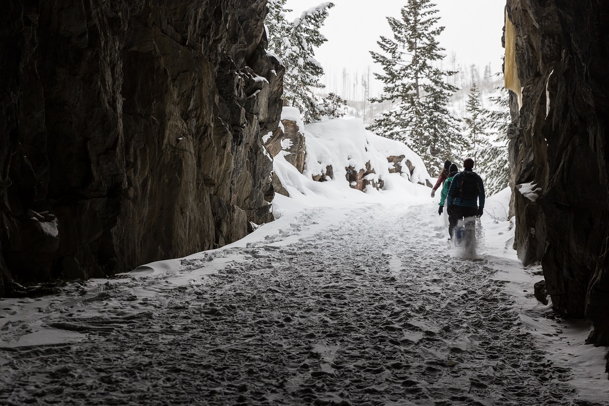 Snowshoeing along the Kettle Valley Rail Trail in the Thompson Okanagan