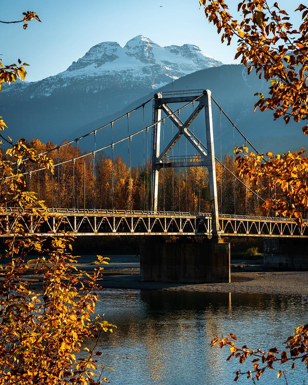 A car bridge over a river