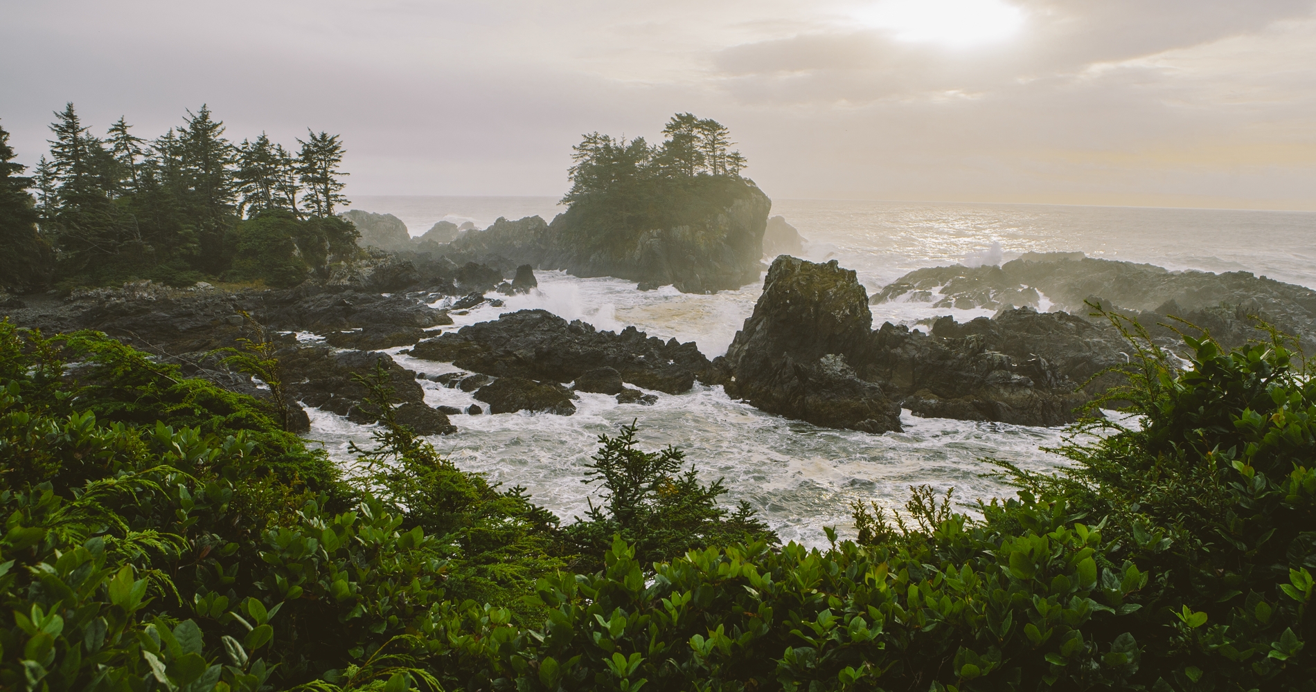  Tourism Vancouver Island/Ben Giesbrecht Description: Sunrise at Wild Pacific Trail, the Coast of Vancouver Island in Ucluelet