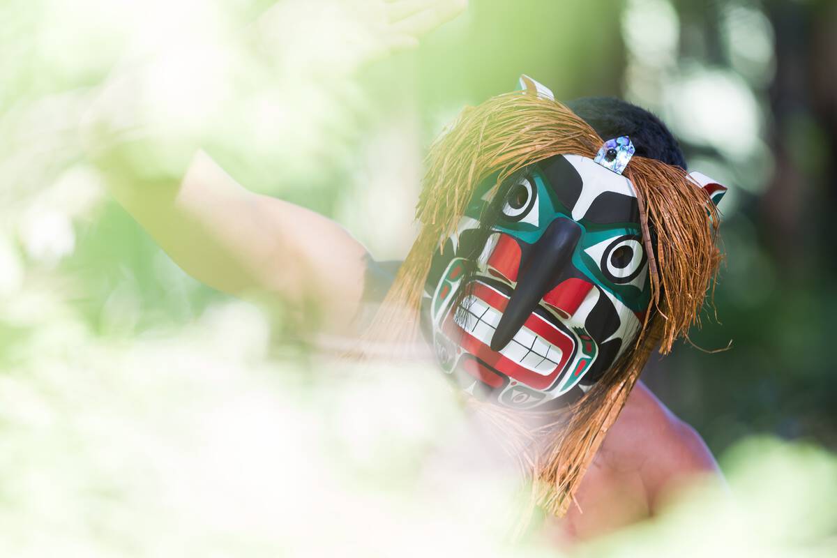 Indigenous mask, meant to represent the 